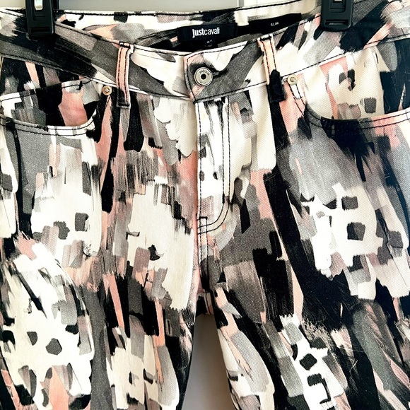 JUST CAVALLI abstract print jeans-LIKE NEW! - Picture 5 of 12